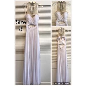 La Femme White Evening Gown